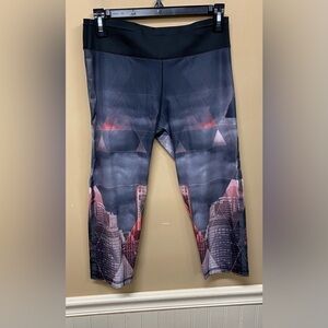 adidas City  Scape Leggings AJ5065 Black Gray Pink Womens Size Medium